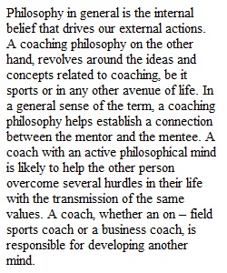 Coaching Philosophy Paper